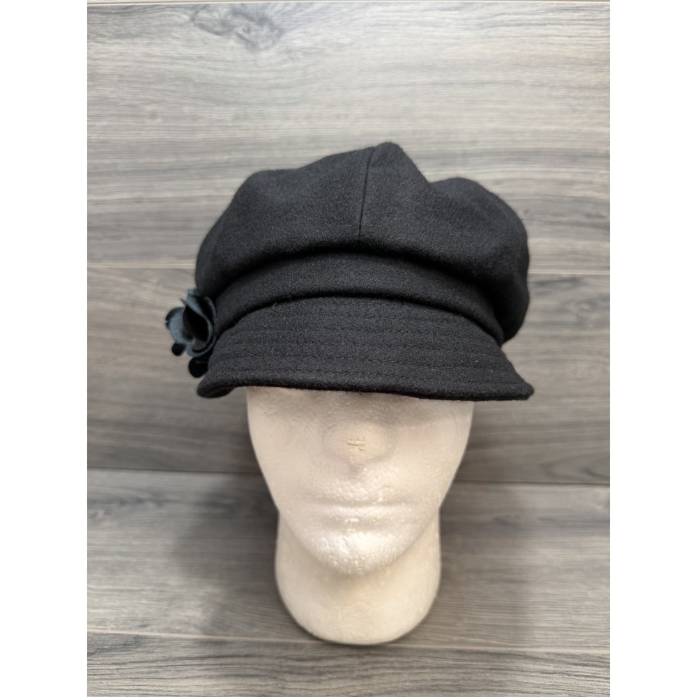NEW Mucros Weavers Newsboy Hat Women's Irish Wool Black Made in Ireland One Size